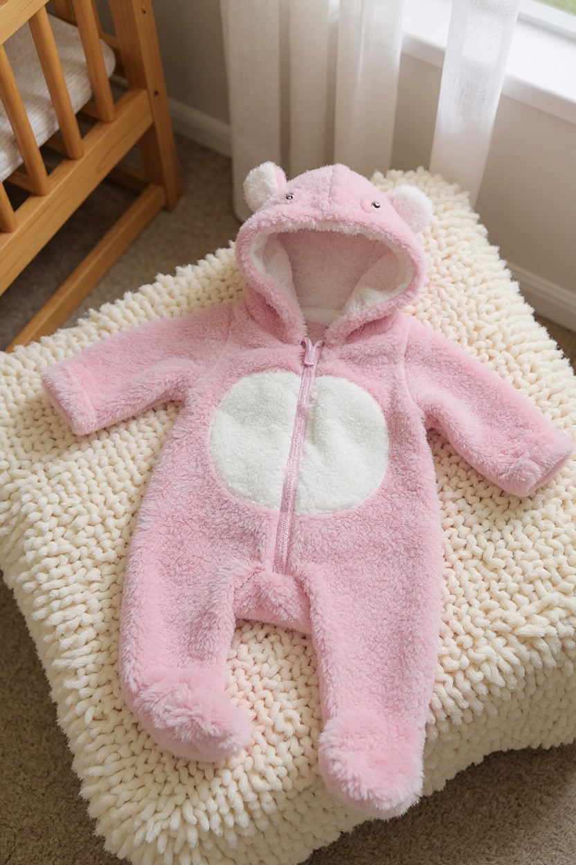 Baby girl fleece overall