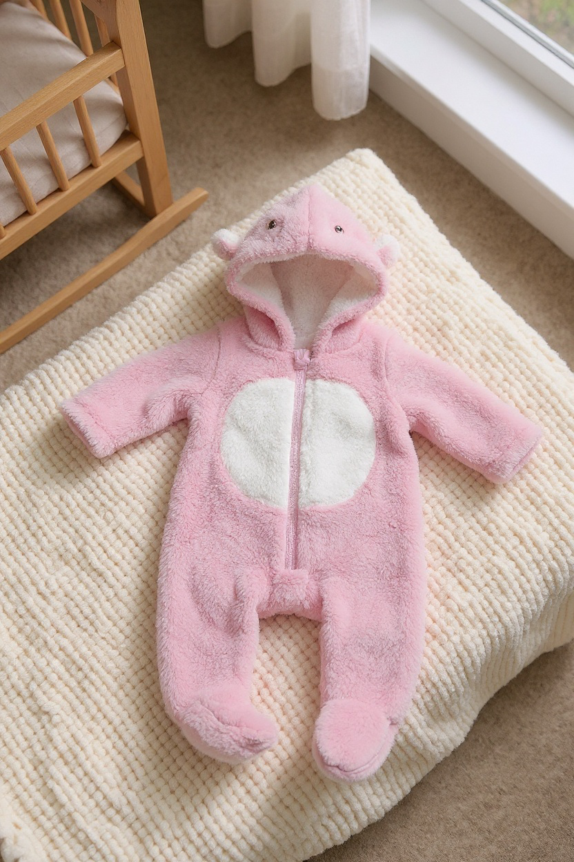 Baby girl fleece overall