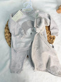 grey set with blanket