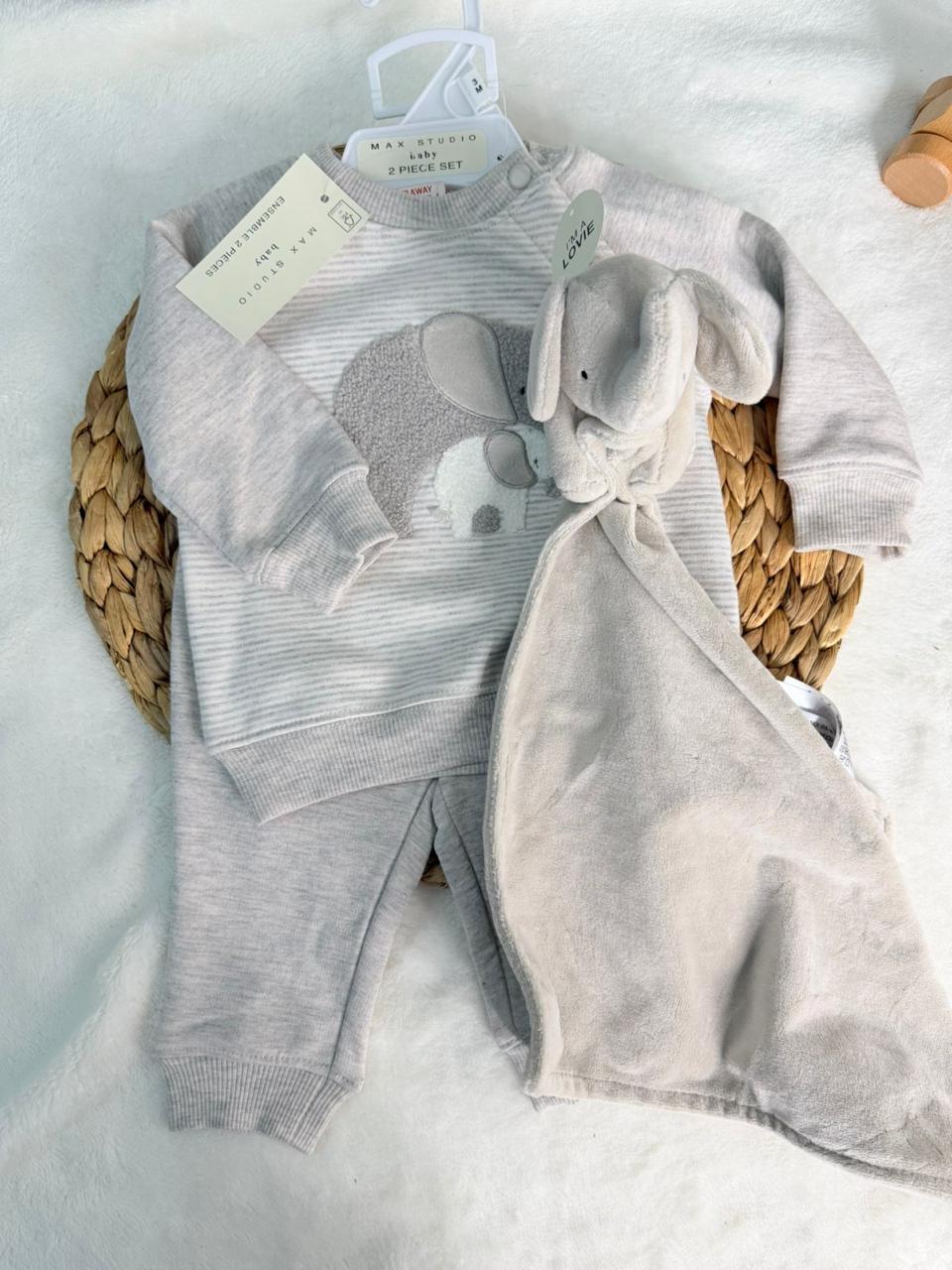 grey set with blanket